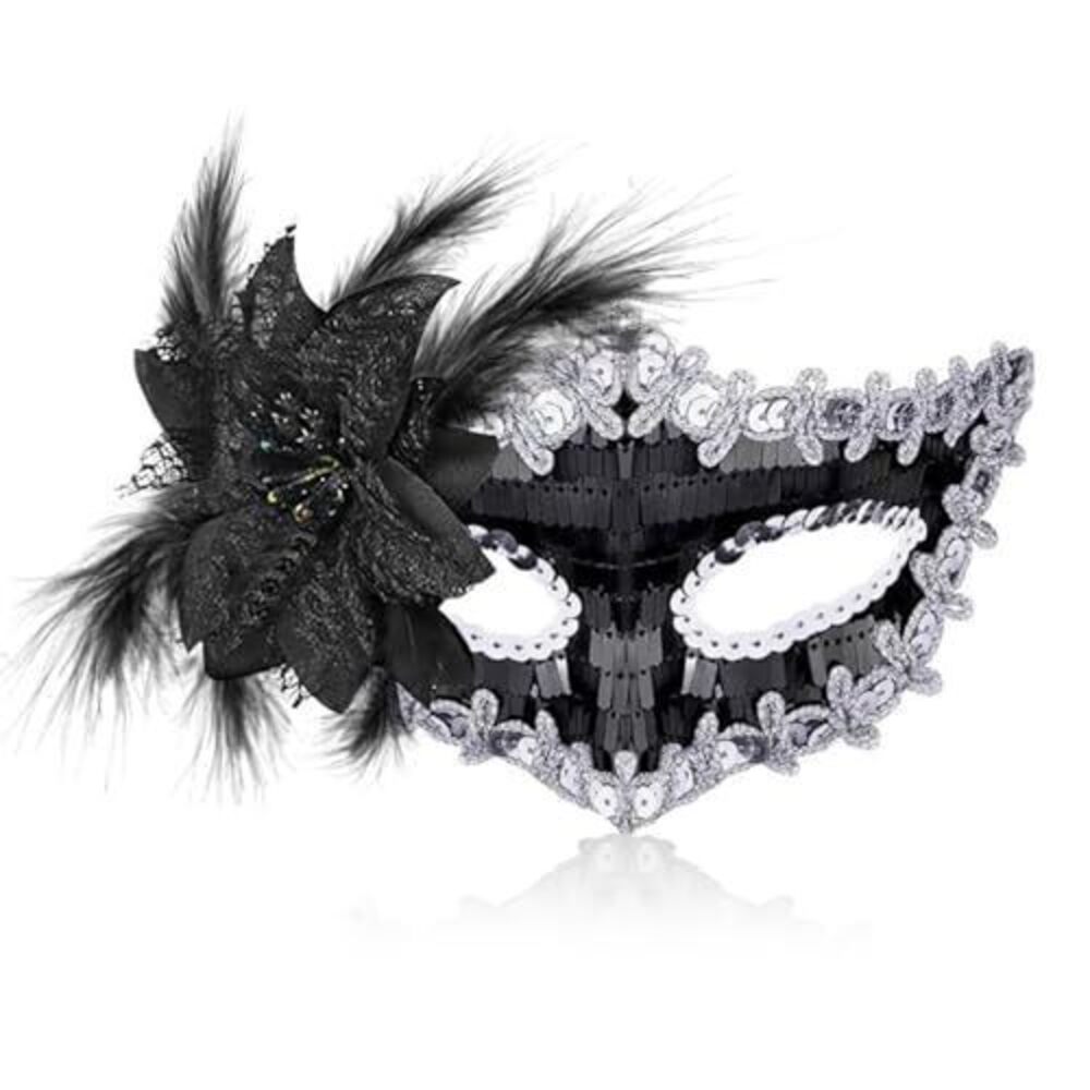 4056 Masquerade Mask Couple Shiny Venetian Halloween Masks for Costume